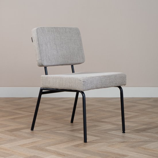 Chaise de salle à manger scandinave Bronx71® Espen tissu recyclé taupe