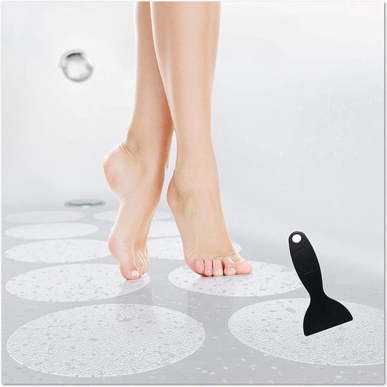 AnTina Tapes Pack of 10 Non-Slip Stickers for Showers and Bathtubs, C DIN 51097, Non-Slip Stickers, Self-Adhesive Ultra Thin
