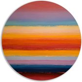 Décoration murale art abstrait rond - Échelle murale minimaliste - Tableau rond Salon - Décoration murale classique - Tableau rond - Accessoires salon mur cercle aluminium 70x70 cm