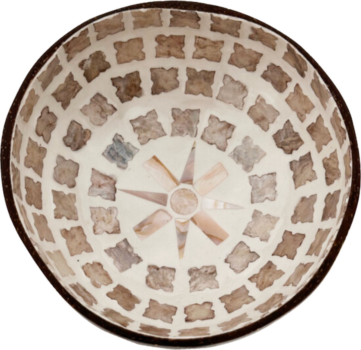 Coconut Bowl - Beige met blokjes
