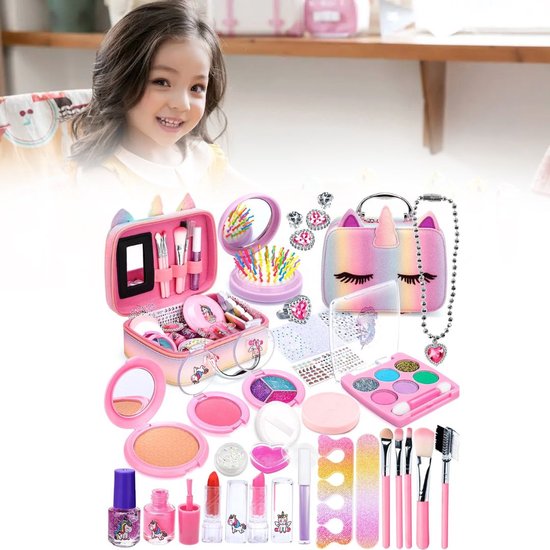 Kit De Maquillage Rotatif Et Lavable Pour Enfants Filles 4 à 8 Ans - Neuf