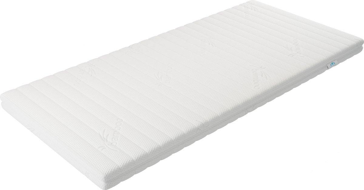 Zenn Bedding Topmatras 90x200 - Topper Matras HR Koudschuim - Medium hardheid - Bamboo Hybrid - Topdekmatras - 7cm - Afritsbaar Wasbaar Tijk - Orthopedisch Purschuim - Anti-allergisch - Topper Hotel XL - Anti Bacterieel