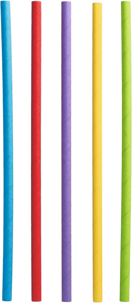 Drinkrietjes Papstar Pure, voor shakes, wegwerp, L 250 x Ø 8 mm, gemaakt van FSC®-gecertificeerd papier, geassorteerde kleuren, 500 st.