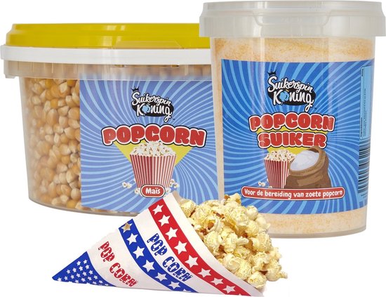 Popcorn mais 1,8 KG - inclusief 800 gram popcorn suiker - 50 popcorn mais puntzakjes