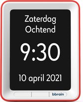 BBrain Sprekende Kalenderklok | Gesproken herinneringen | Natuurlijke stem | Zelf herinneringen inspreken | Medicatie alarm - Rood