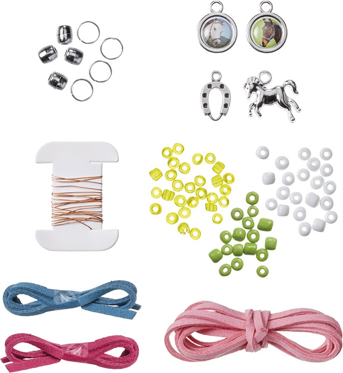 Totum Pretty Pony - knutselset paarden sieraden maken - bedel armbandjes maken met hoefijzer en paardenbedels - creatief speelgoed meisjes knutselset - cadeautip — afbeelding 4