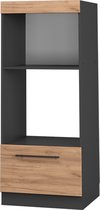 Vicco Armoire à micro-ondes Fame- Line, Chêne puissant or/Anthracite, 60 cm ouvert