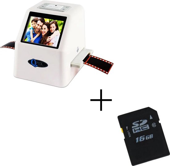 Foto: Shopeighty8 scanner negatief scanner film scanner foto scanner 22mp 35mm film 2 4 inch lcd scherm met 16 gb sd kaart wit