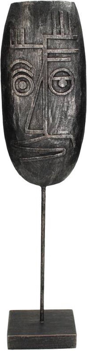 Ornament Beeldje Masker Zwart 11x7x45cm