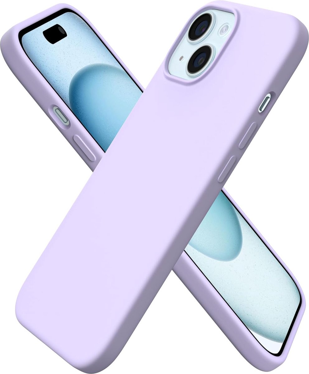 Arara Hoesje Geschikt voor iPhone 15 Plus Hoesje Siliconen - liquid Backcover - Lila