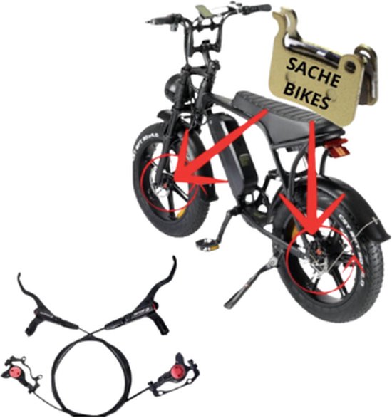 Gesinterde remblokken fatbike Ouxi Sache Bikes Zoom – duurzame metalen sintered brake pads