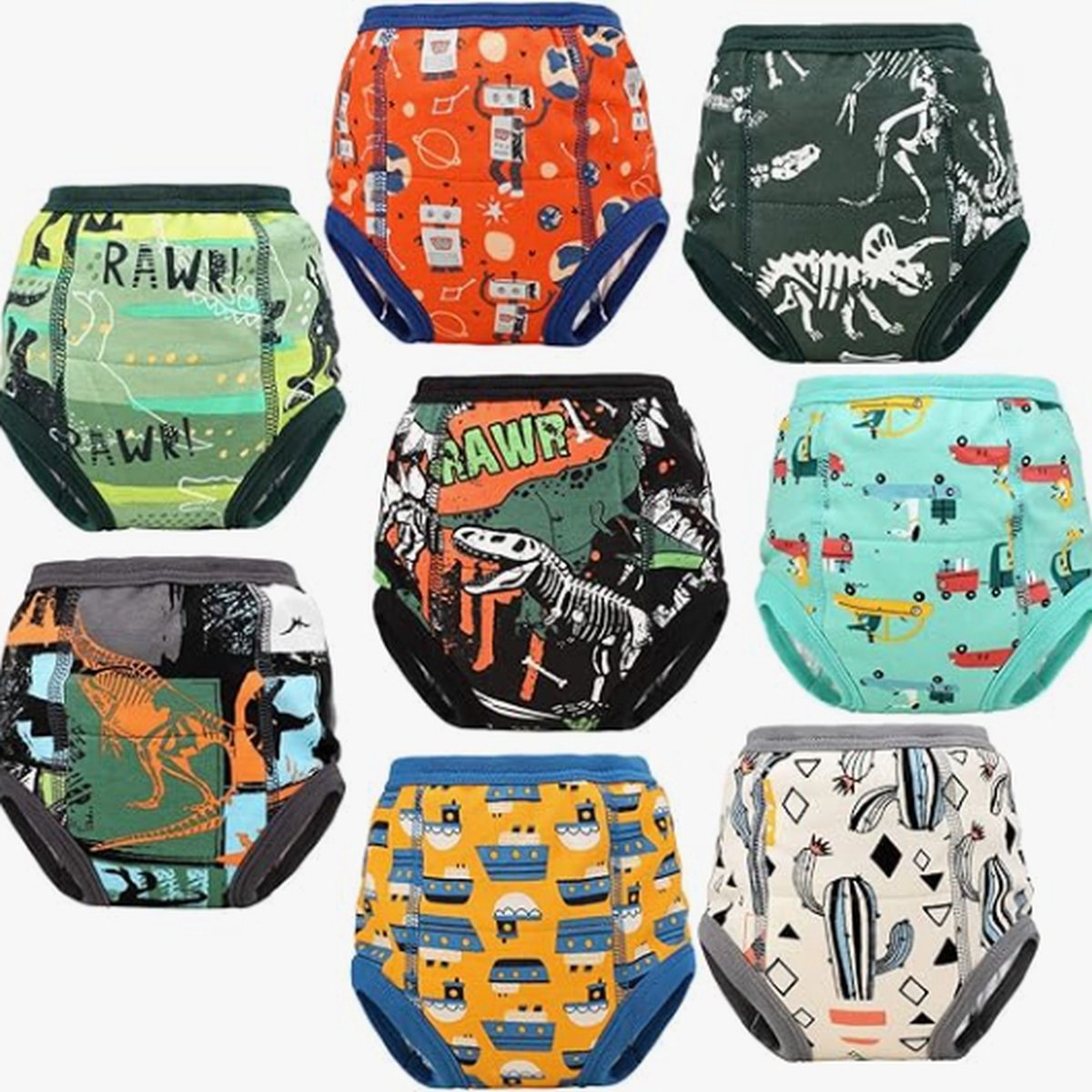Goedkoopste Set van 8 oefenbroekjes, zindelijkheidstraining, luierbroekjes, oefenen met zindelijkheid broekjes, toilettraining, 5jaar