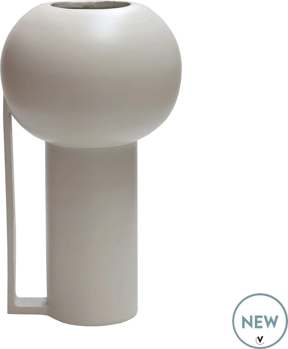 Vase The World Vaas Selva | Beige - Ivory | Metaal | Ø16 x H28 cm