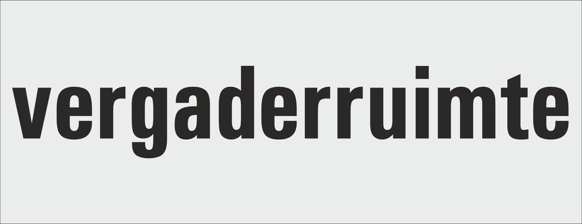 vergaderruimte deurbordje - deur - tekstbordje - zelfklevend - geanodiseerd aluminium - 130 x 50 mm. - dikte 0,5 mm. - 5 jaar garantie!