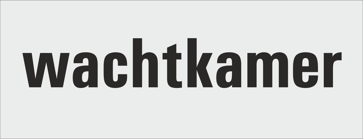 wachtkamer deurbordje - deur - tekstbordje - zelfklevend - geanodiseerd aluminium - 130 x 50 mm. - dikte 0,5 mm. - 5 jaar garantie!