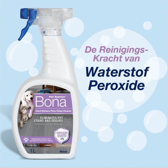 Bona Pet System Intensiefreiniger voor Harde Vloeren 1L - Huisdier Vlekkenreiniger en Geurverwijderaar - Urinegeur Verwijderaar - Stain Remover - Geschikt als Honden en Katten Spray