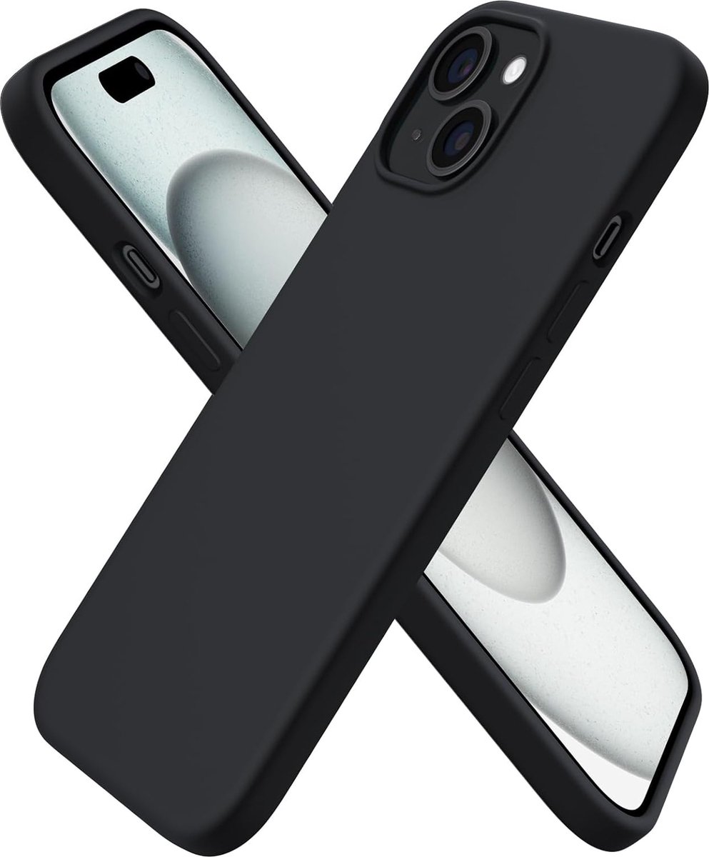 Arara Hoesje Geschikt voor iPhone 15 Hoesje Siliconen - liquid Backcover - Zwart