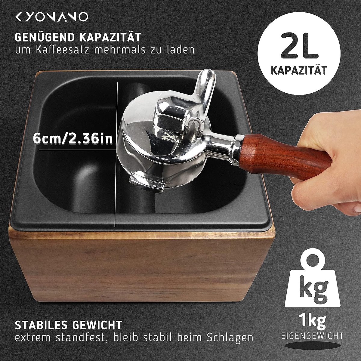 EFUTURETIME Sudschublade für Siebträgermaschine Kaffee Abklopfbehälter Edelstahl, Klopfbehälter mit Herausnehmbarer Geräuschabsorbierender EFUTURETIME Sudschublade für Siebträgermaschine Kaffee Abklopfbehälter Edelstahl, Klopfbehälter mit Herausnehmbarer Geräuschabsorbierender