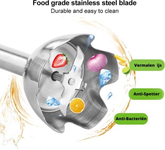 Draadloze Staafmixer Set - Hand Blender met Hakmolen - Inclusief Maatbeker - 1200W — afbeelding 2