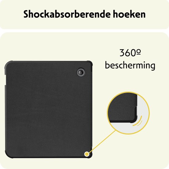 Hoesje Geschikt voor Kobo Libra Colour Hoes Bescherm Hoesje Case Sleep Cover Met Screenprotector - Hoes Geschikt voor Kobo Libra Colour Hoesje - Zwart van Hoesje  — afbeelding 5