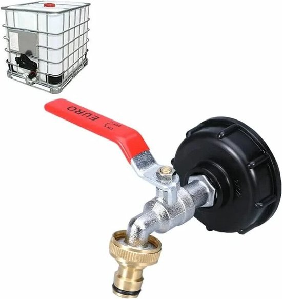 Adaptateur de réservoir, robinet à bec IBC - buse en laiton, réservoir d'eau, accessoires, adaptateur 3/4", filetage grossier S60x6, réservoir d'eau, raccord de tuyau pour réservoir d'eau de pluie IBC, 1000 L