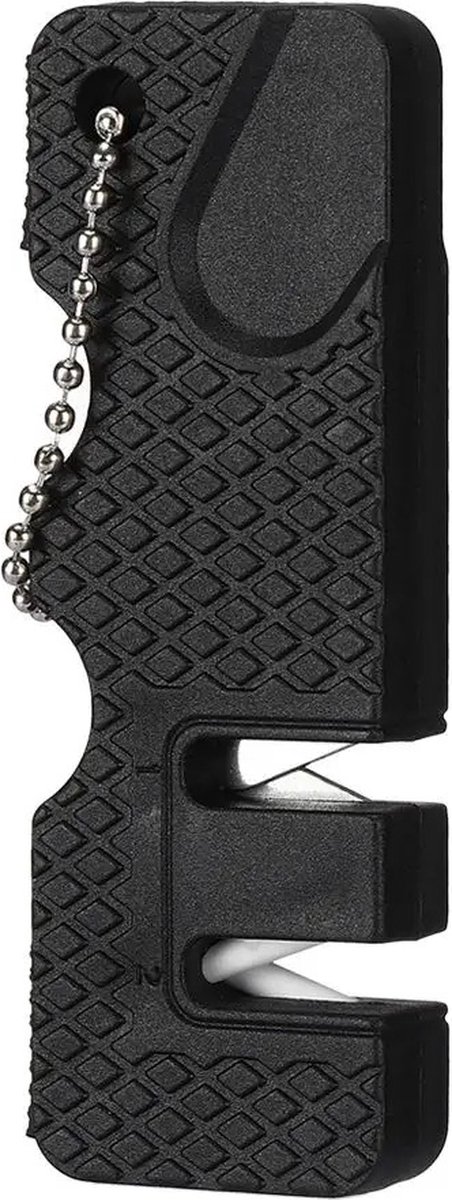 Messenslijper - Outdoor - Vissen - Camping - Draagbaar - Wolfraam - Keramische Carbide Mes Slijpsteen - Slijper - Pocket - Diamond Tool - Camp - Hike - Zwart