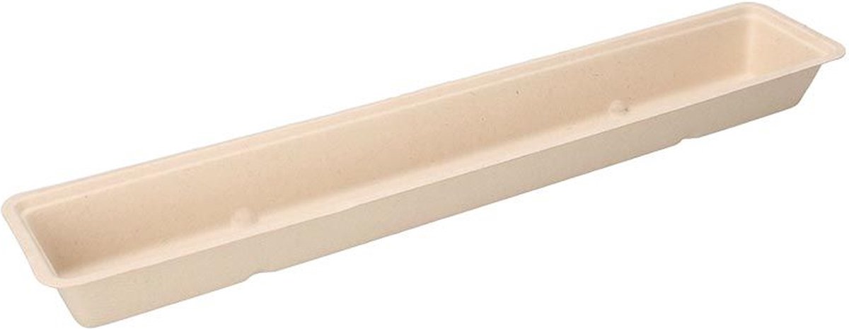 Goedkoopste Suikerriet Frikandelbak Bagasse Snacktray A16XL Bruin (50 stuks) kleinverpakking
