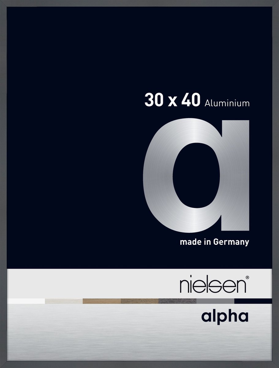 Nielsen Alpha Aluminium Wissellijst Glossy Dark Grey 30x40cm