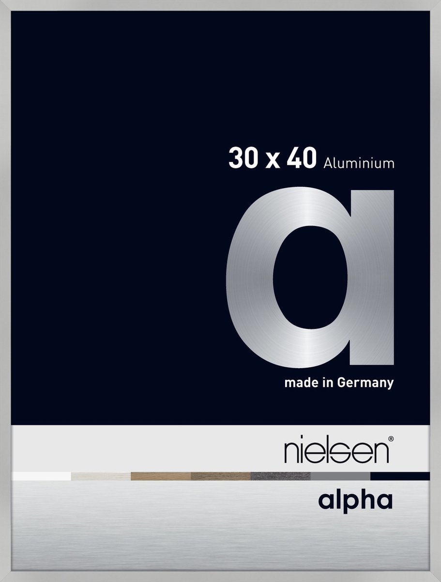 Nielsen Alpha Aluminium Wissellijst Frosted Silver 30x40cm Aluminium-zilver