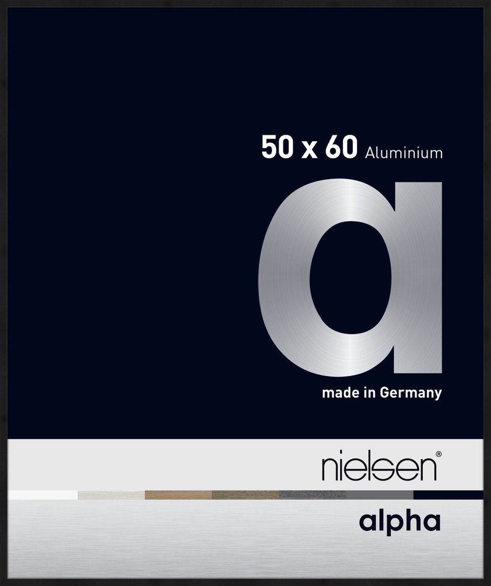 Nielsen Alpha Aluminium Wissellijst Black Matt 50x60cm Matzwart