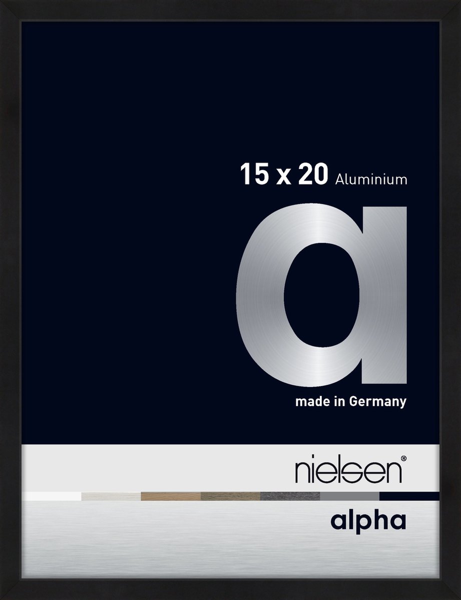 Nielsen Alpha Aluminium Fotolijst Black Matt 15x20cm Matzwart