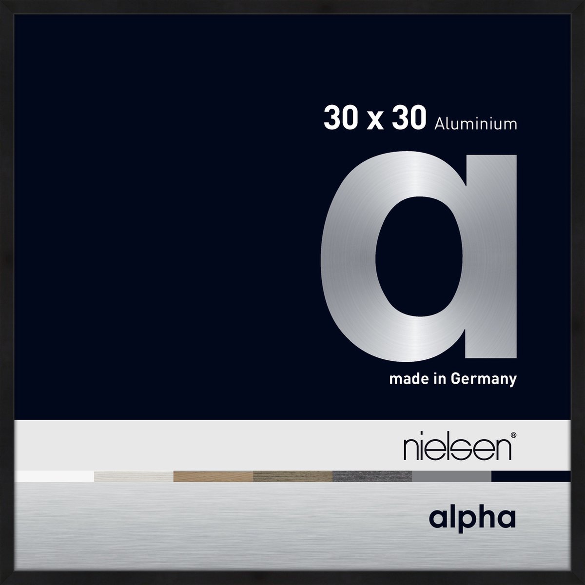 Nielsen Alpha Aluminium Wissellijst Black Matt 30x30cm Matzwart