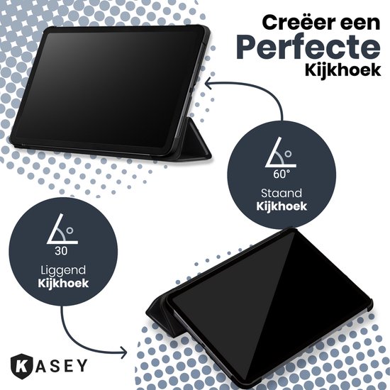 iPad Air 10.9 (2020) hoes - Étui à trois volets - Couverture rigide - Zwart