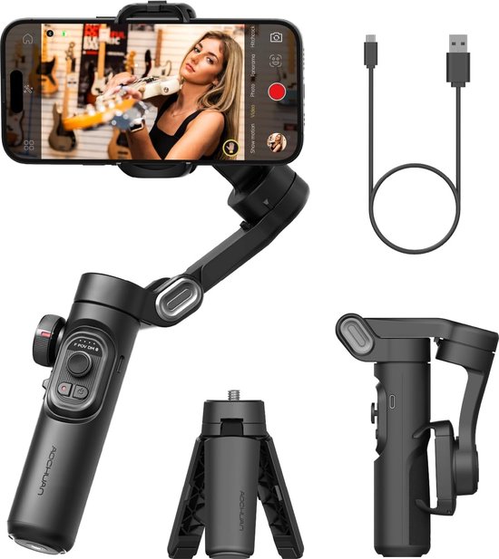 AOCHUAN - Smart XE Gimbal - Incl Tripod - Gezichts- en objecttracking - Smartphone stabilizer - Selfiestick