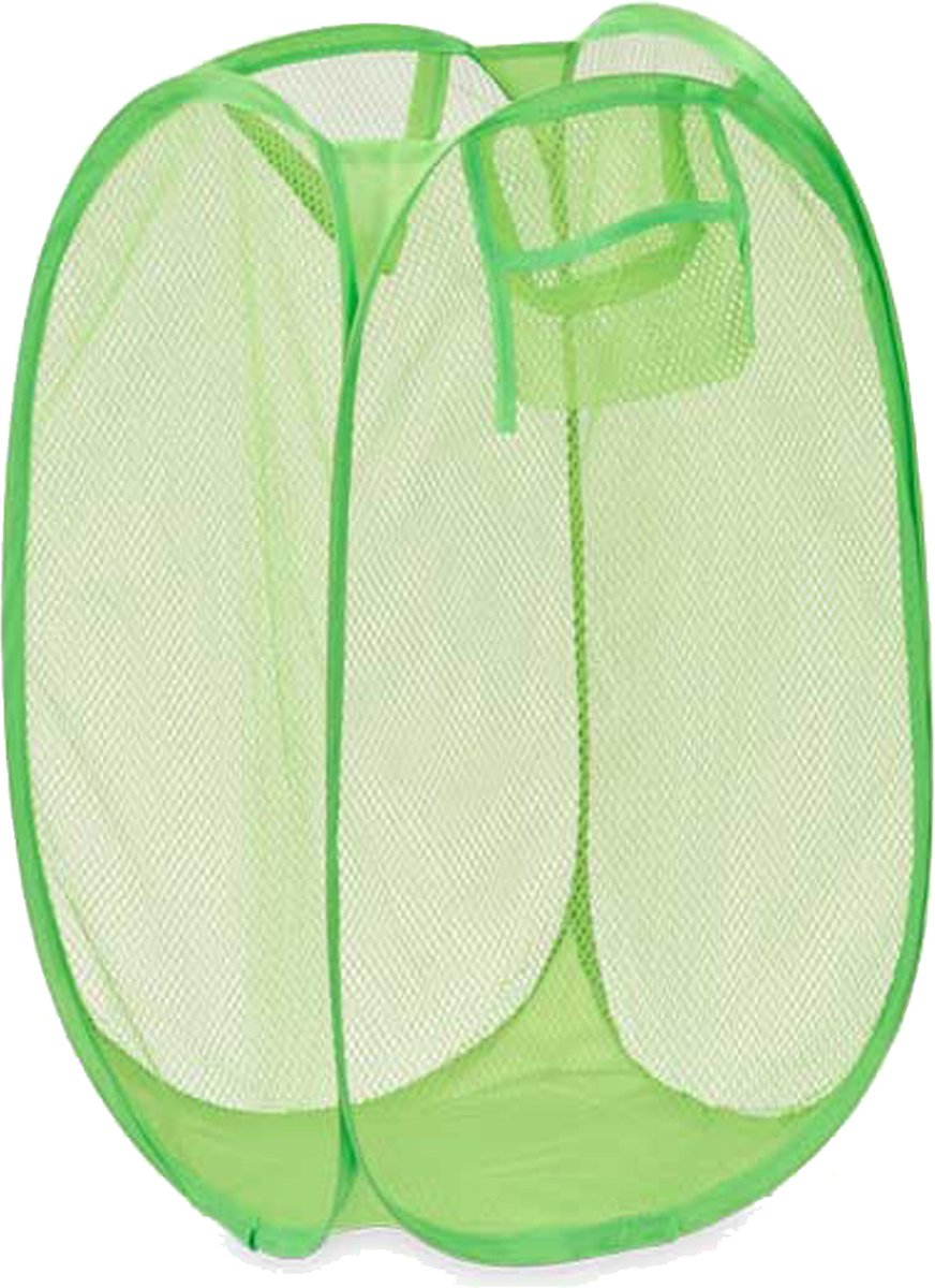 Goedkoopste Kipit Wasmand flexibel/opvouwbaar - groen - kunststof - 33 x 33 x 58 cm - 60 liter