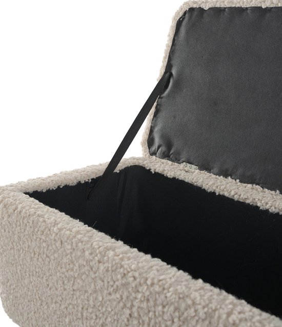 Banc nounours avec rangement Lisomme Sem - L78 x P39 x H46 cm - Blanc cassé