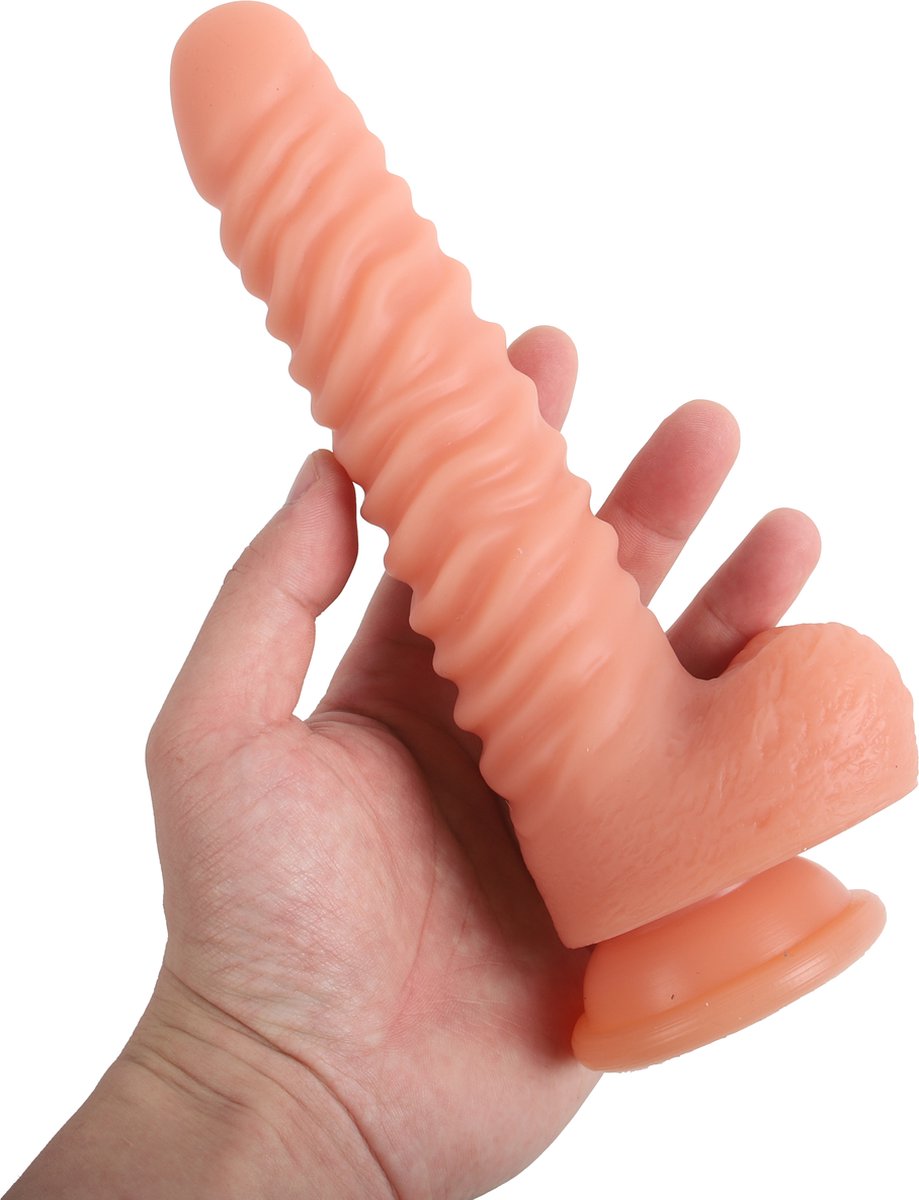 Goedkoopste Banoch | Dildo siliconen ribbel | Beige