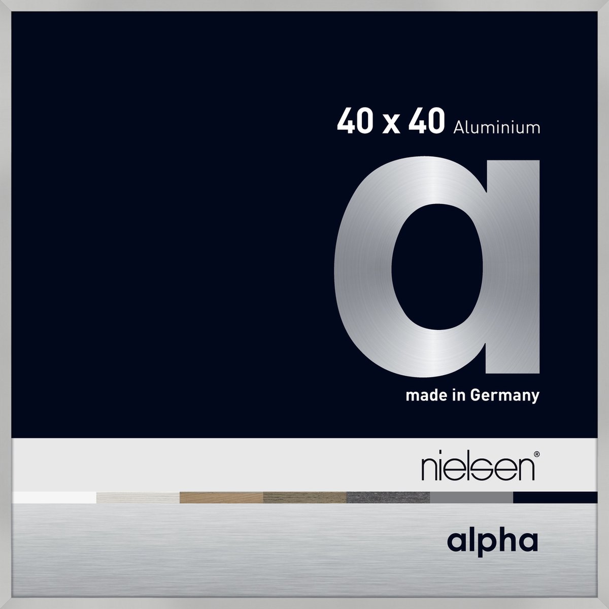 Nielsen Alpha Aluminium Wissellijst Frosted Silver 40x40cm Aluminium-zilver