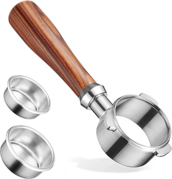 Portafiltro 51mm Con Manico In Legno Di Noce - Per Macchine Da Caffè DeLonghi EC Serie - Foto 5
