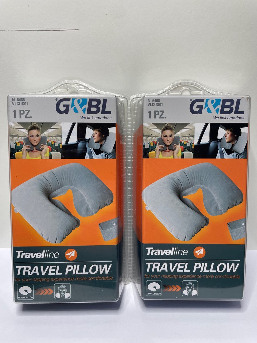 G&BL Reisaccessoires Nekkussens voor in het vliegtuig en Auto Set van 2 Stuks