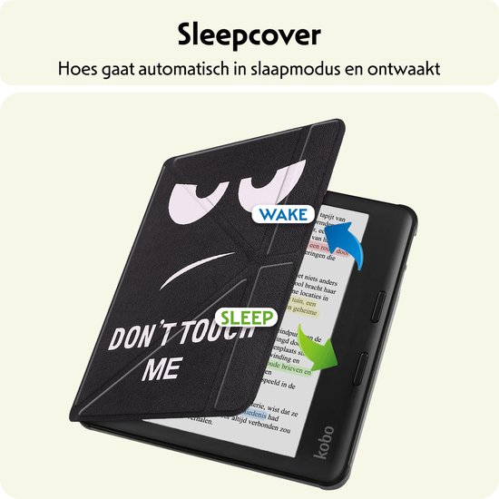 Hoesje Geschikt voor Kobo Libra Colour Hoes Bescherm Hoesje Case Sleep Cover Trifold - Hoes Geschikt voor Kobo Libra Colour Hoesje - Don't Touch Me van Hoesje  — afbeelding 5