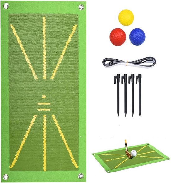 Golf Swing Practice Mat Met Oefenballen en Golf Net - Chipping Net- Divot mat - Golf mat - Impact chipping mat - Golf accessoire voor Indoor & outdoor Training - Golf swing trainer - Golf Trainingsmateriaal-Golf Spullen van Merkloos — afbeelding 5