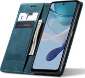 Étui adapté pour Motorola Edge 50 Pro - Book Case Cuir Slimline Blauw
