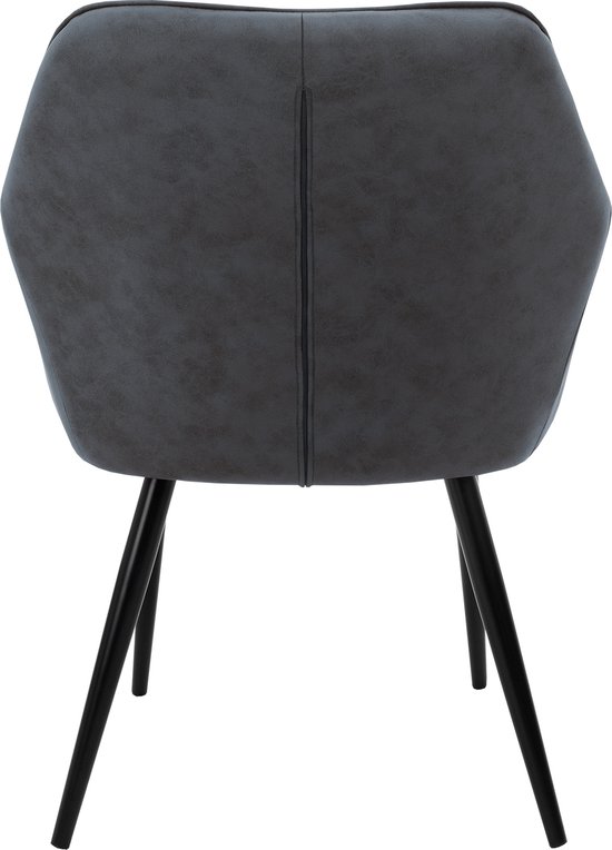 ML-Design Set van 2 Eetkamerstoelen met Armleuningen en Rugleuning, Donkergroen, Keukenstoel met Fluwelen Bekleding, Gestoffeerde Stoel met Metalen Poten, Ergonomische Stoel voor Eettafel