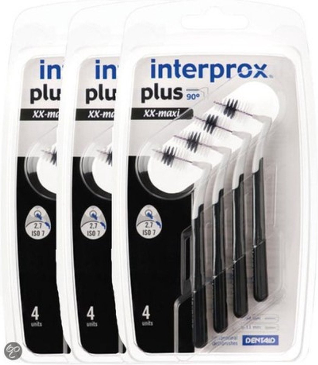 Goedkoopste Interprox Plus XX-Maxi - 6-11 mm - Zwart - 3 x 4 stuks - Voordeelpakket