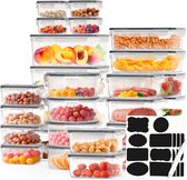 Avalo Boîtes de conservation – Récipients de Prep de repas – Récipients de congélation en plastique – Avec couvercle – Ensemble de 30 pièces – Récipients pour micro-ondes sans BPA