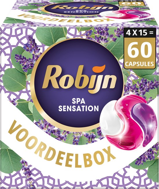 Foto: Robijn collections 3 in 1 wascapsules color spa sensation met 98 biologisch afbreekbare ingredi nten 4 x 15 wasbeurten