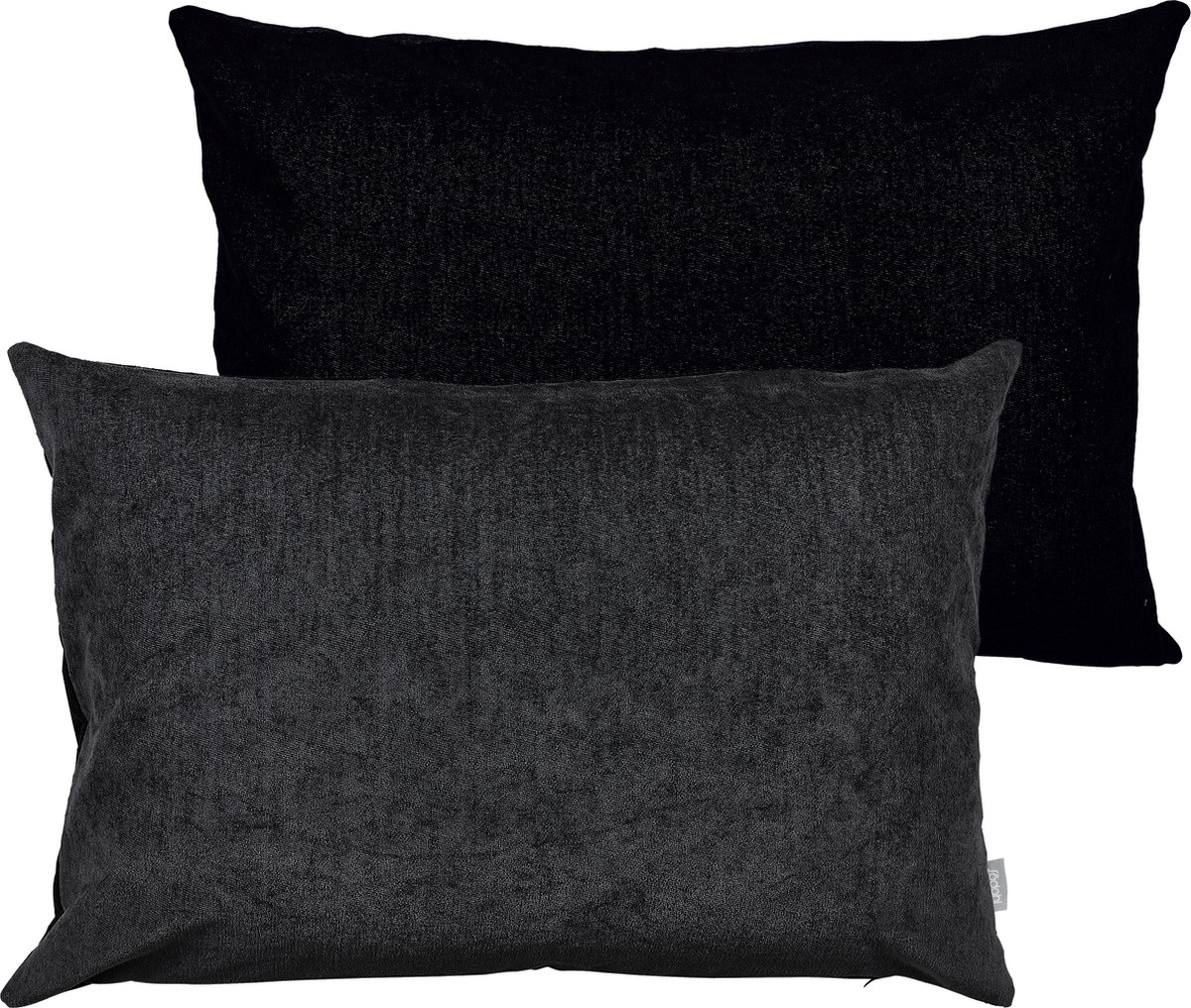 Södahl Washed Chenille Kussenhoes 40 x 60 cm Black