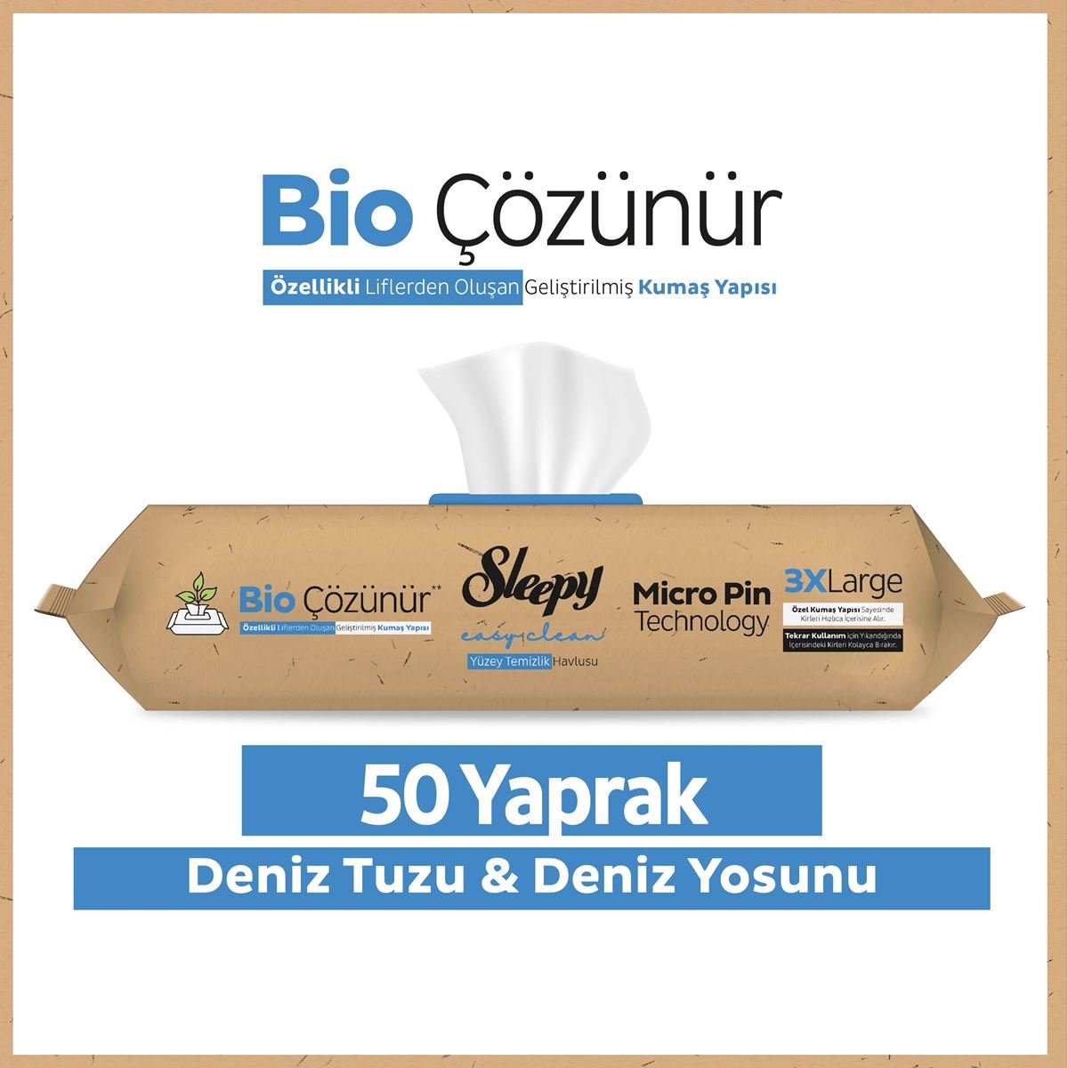 Sleepy Easy Clean Biologisch Oppervlaktereinigingsdoekje - Zeezout & Zeewier