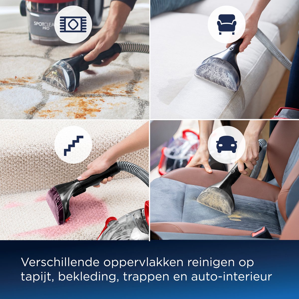 BISSELL SpotClean Pro Draagbare Vlekkenreiniger - Professionele Reiniging met 750W Motor - Tapijtreiniger voor Bank, Auto & Matras - Carpet Cleaner Apparaat - XL Tankcapaciteit - Reinigingsmachine - Zetelreiniger - 1558N thumbnail 3